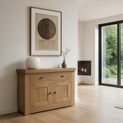 Bordeaux Solid Oak 2 Door 2 Drawer Sideboard - Sideboard - Heart of Kitchens