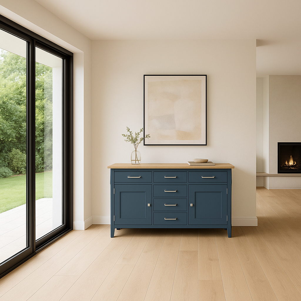 Signature Blue Oak Top Large Sideboard - Sideboard - Heart of Kitchens