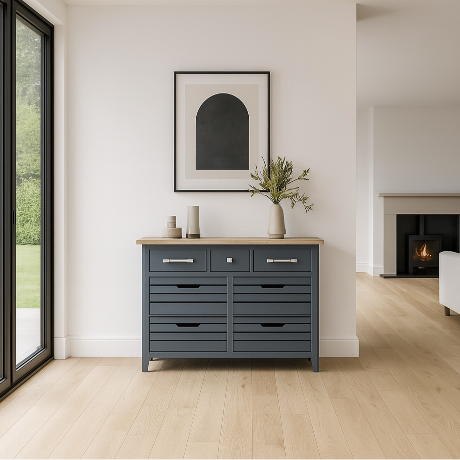 Signature Blue Oak Top Sideboard - Sideboard - Heart of Kitchens