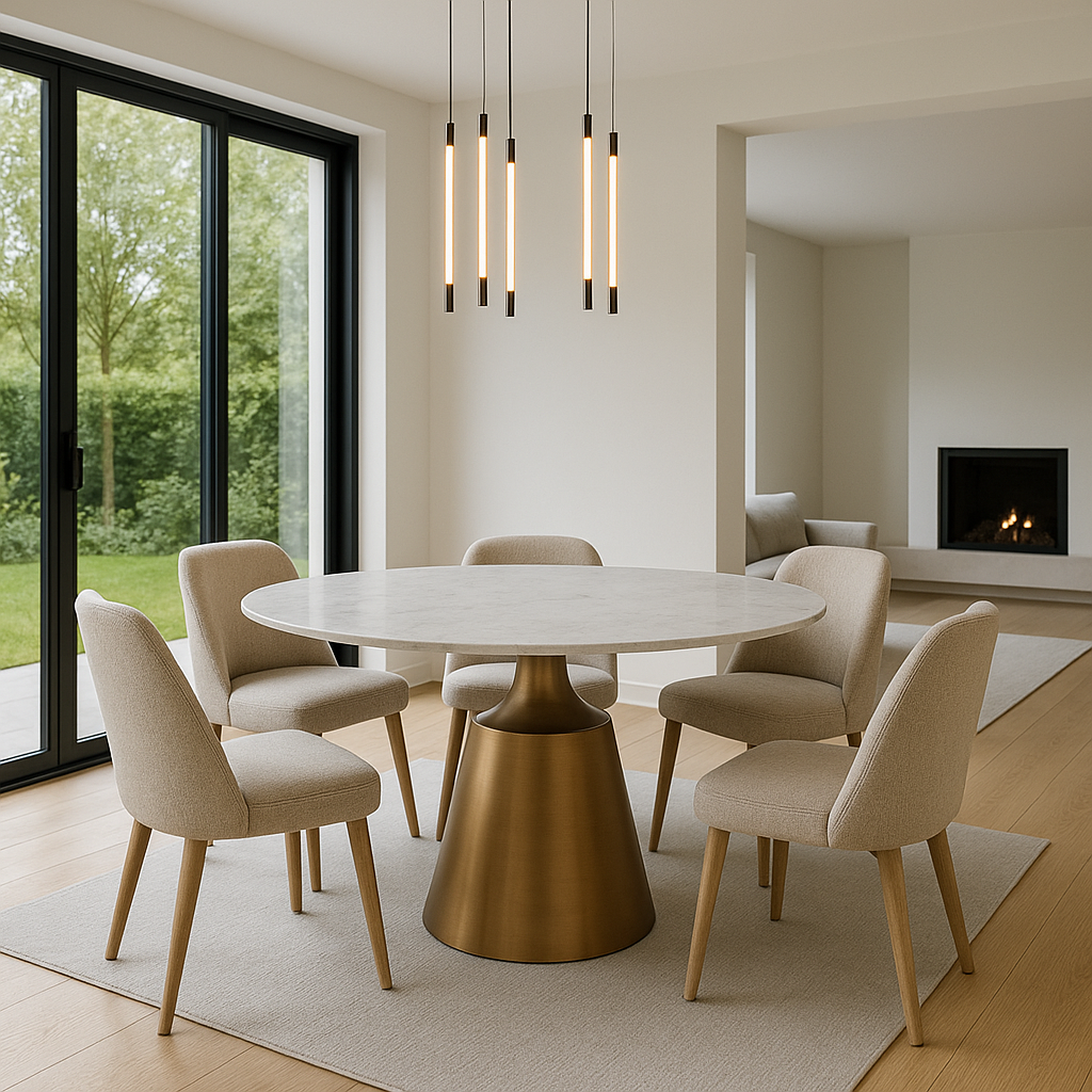 Ines 1.2m Bronze Base Large Dining Table