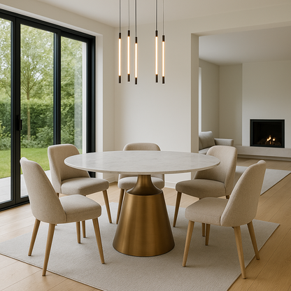 Ines 1.2m Bronze Base Large Dining Table