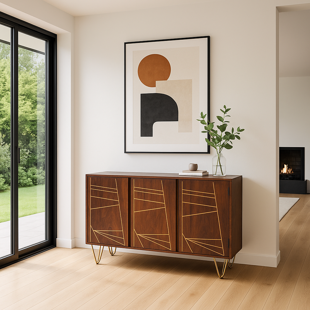 Dark Gold Inlay Sideboard