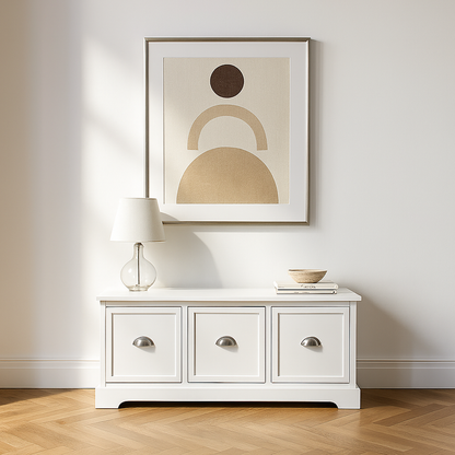 Croft Linen Pine Wood 3 Drawer Sideboard