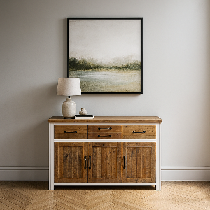 Splash of White Reclaimed Wood 3 Door Sideboard - Sideboard - Heart of Kitchens