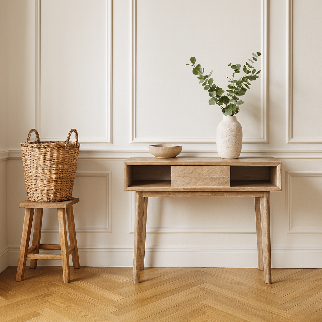 Kalmar Acacia Wood 1 Drawer Console