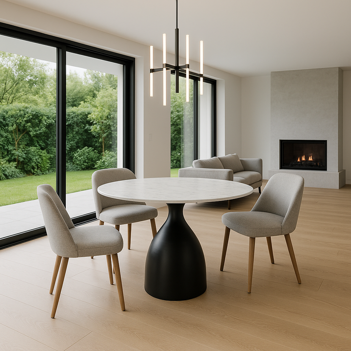 Cleo 1m Black Base Dining Table