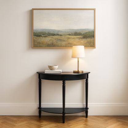Heritage Pine Wood Half Moon Console Table