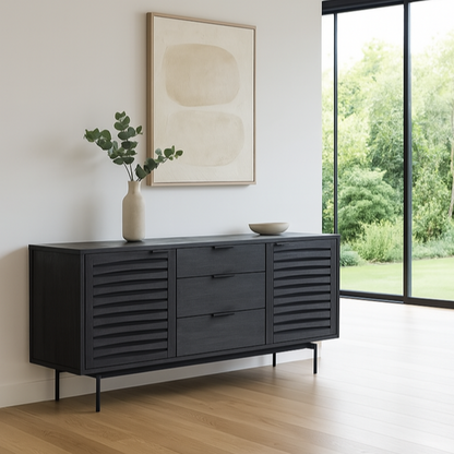 Bronks Black Acacia Buffet Sideboard