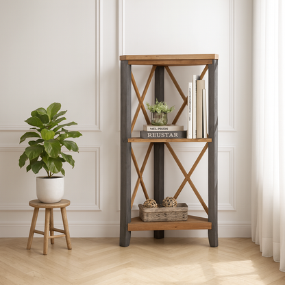 Urban Elegance Reclaimed Small Corner Bookcase