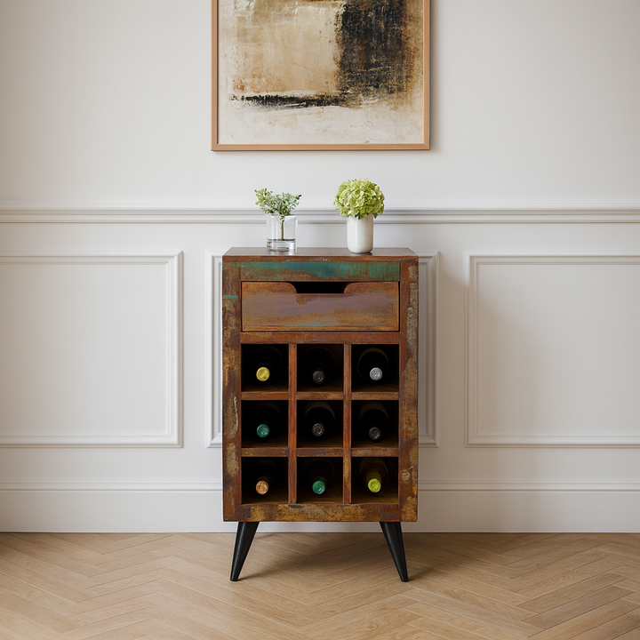 Coastal Chic Wine Rack Lamp Table