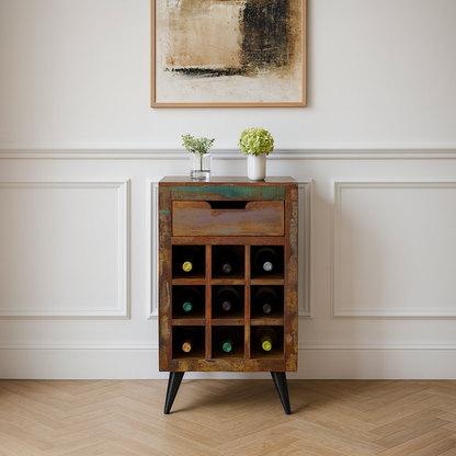 Coastal Chic Wine Rack Lamp Table