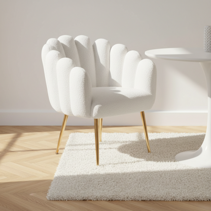 Boucle White Dining  Chair