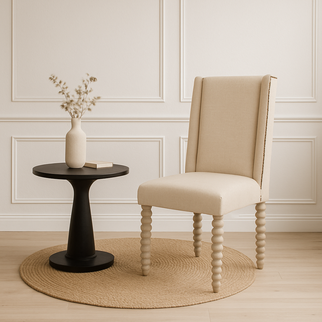 Barnabus Upholstered  Ivory Dining Chair
