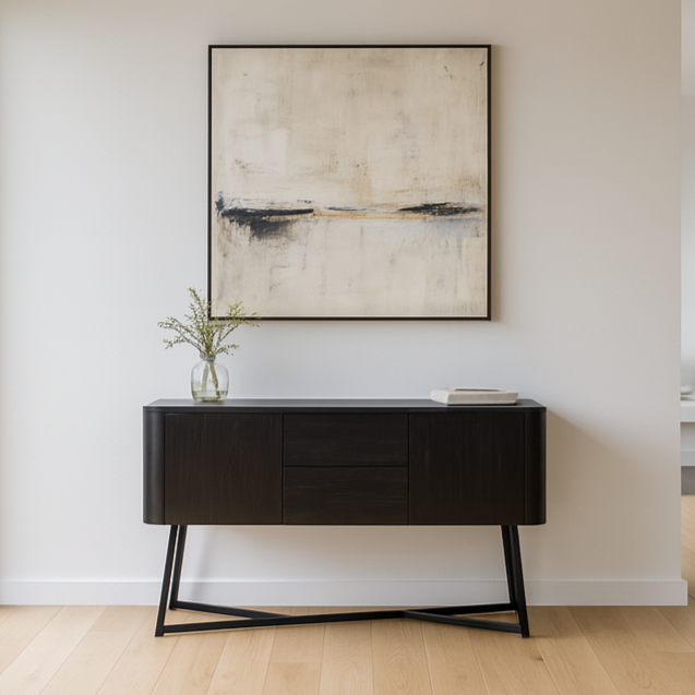 Ukiah Black 2 Door 2 Drawer Sideboard