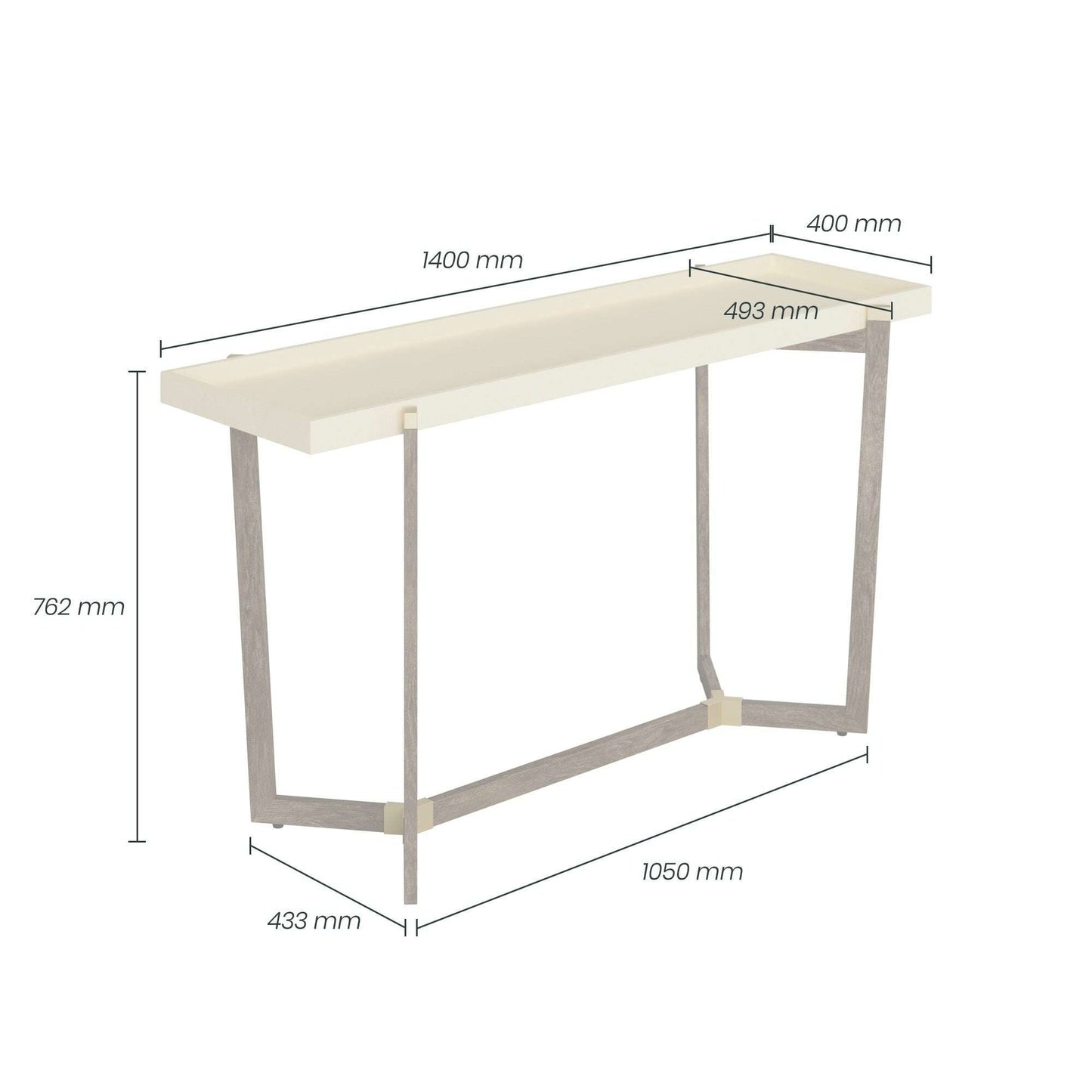 Looma Cream Shagreen Console Table