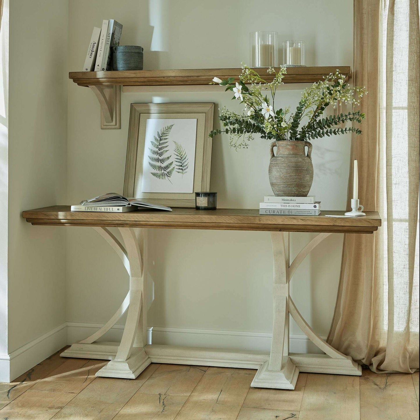 Luna Pine Wood Console Table