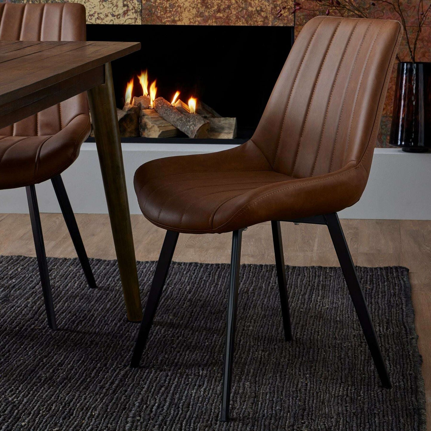 Malmo Tan Brown Leather Dining Chair