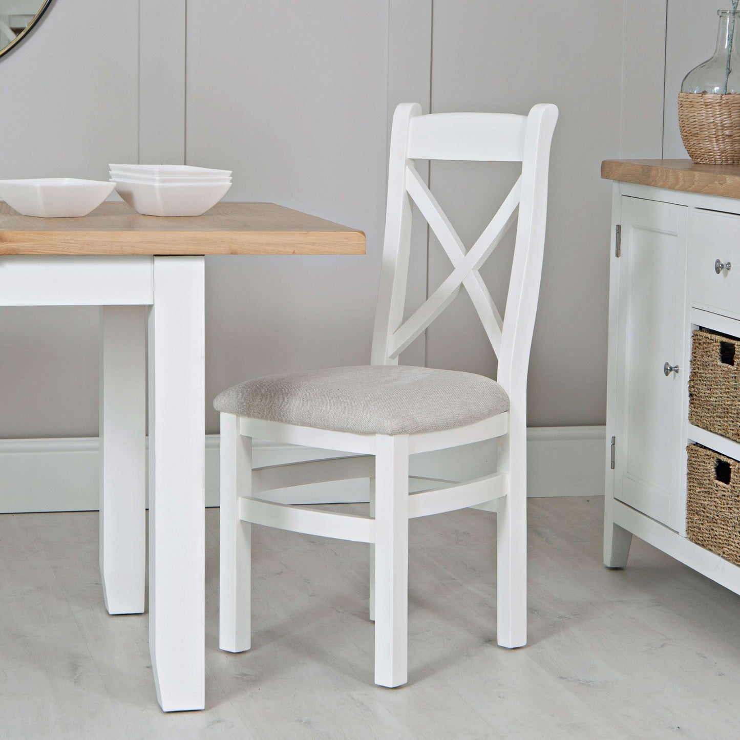 Marlborough White Oak Fabric Seat Dining Chair