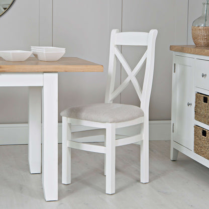 Marlborough White Oak Fabric Seat Dining Chair