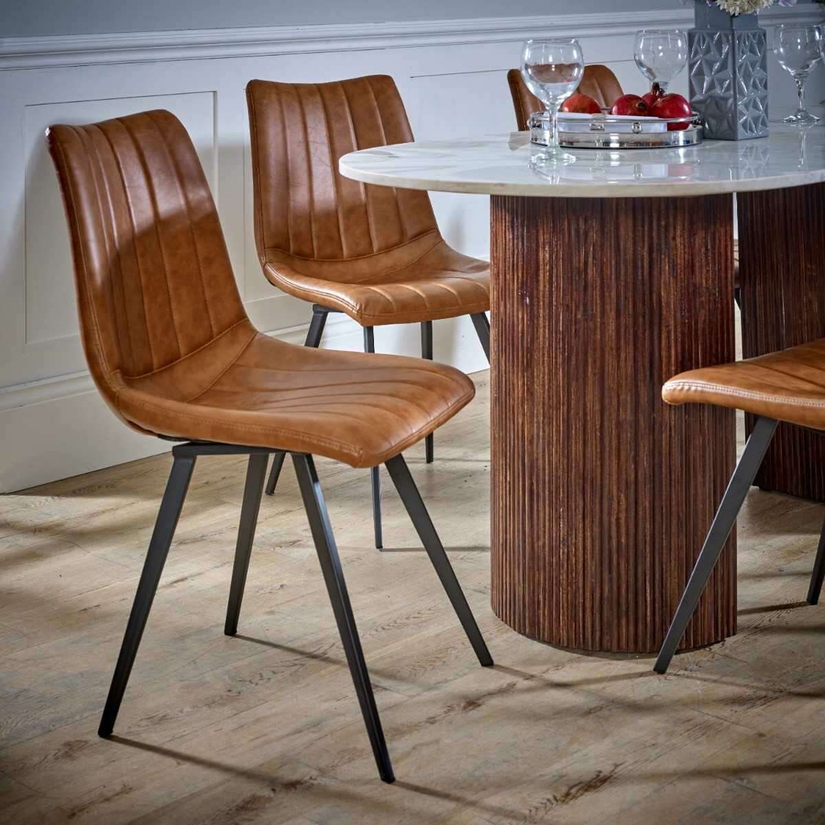 Opal Mango Wood Dining Table With Marble Top