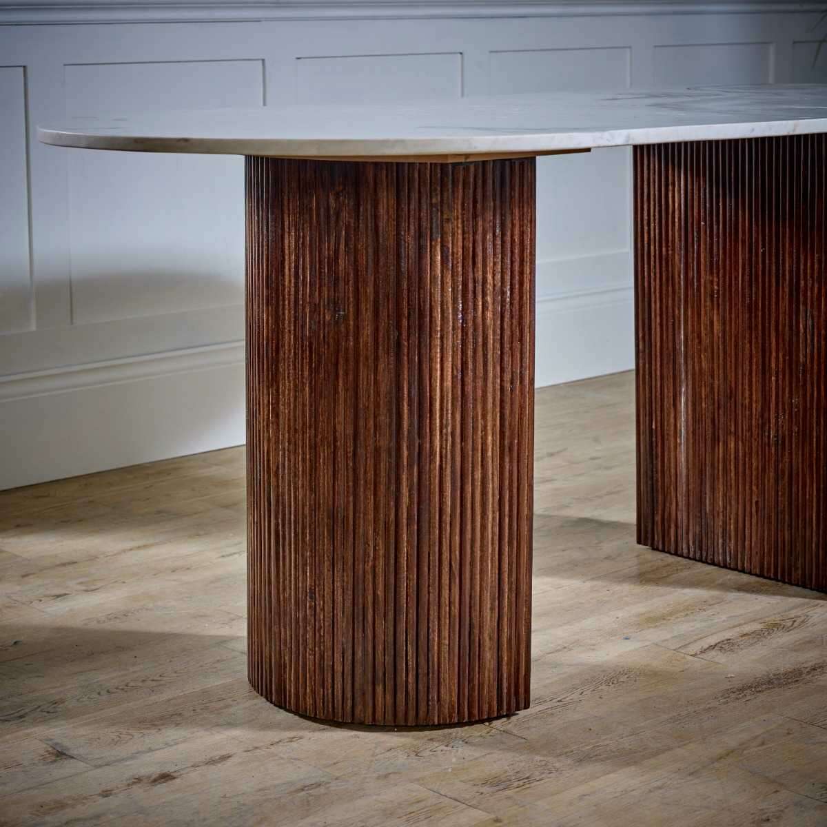Opal Mango Wood Dining Table With Marble Top