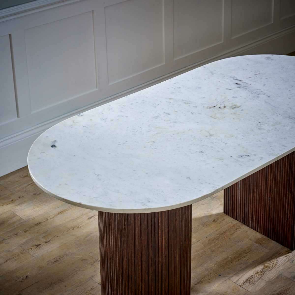 Opal Mango Wood Dining Table With Marble Top