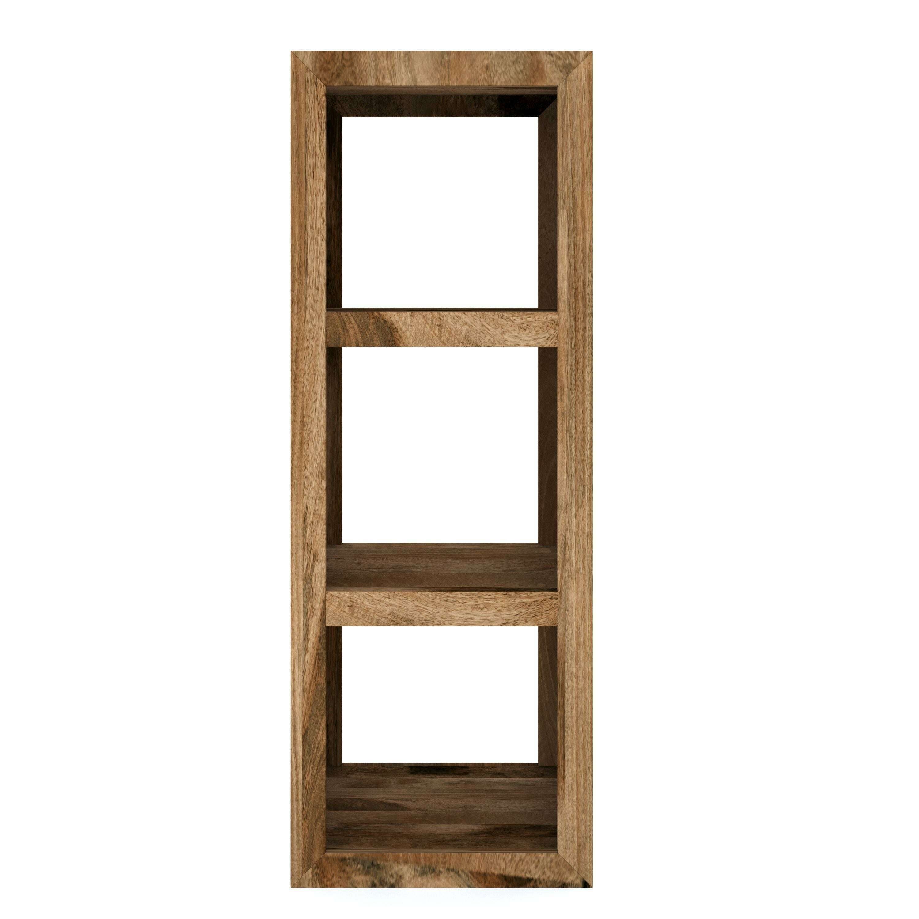 Rumi Mango Wood 3 Cube Display Unit | Tall, Versatile Storage in Solid ...