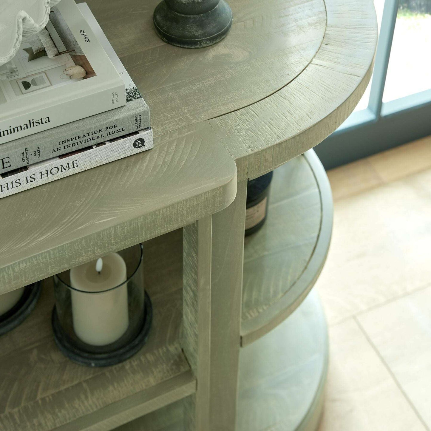 Saltaire Pine Wood 2 Shelf Console Table