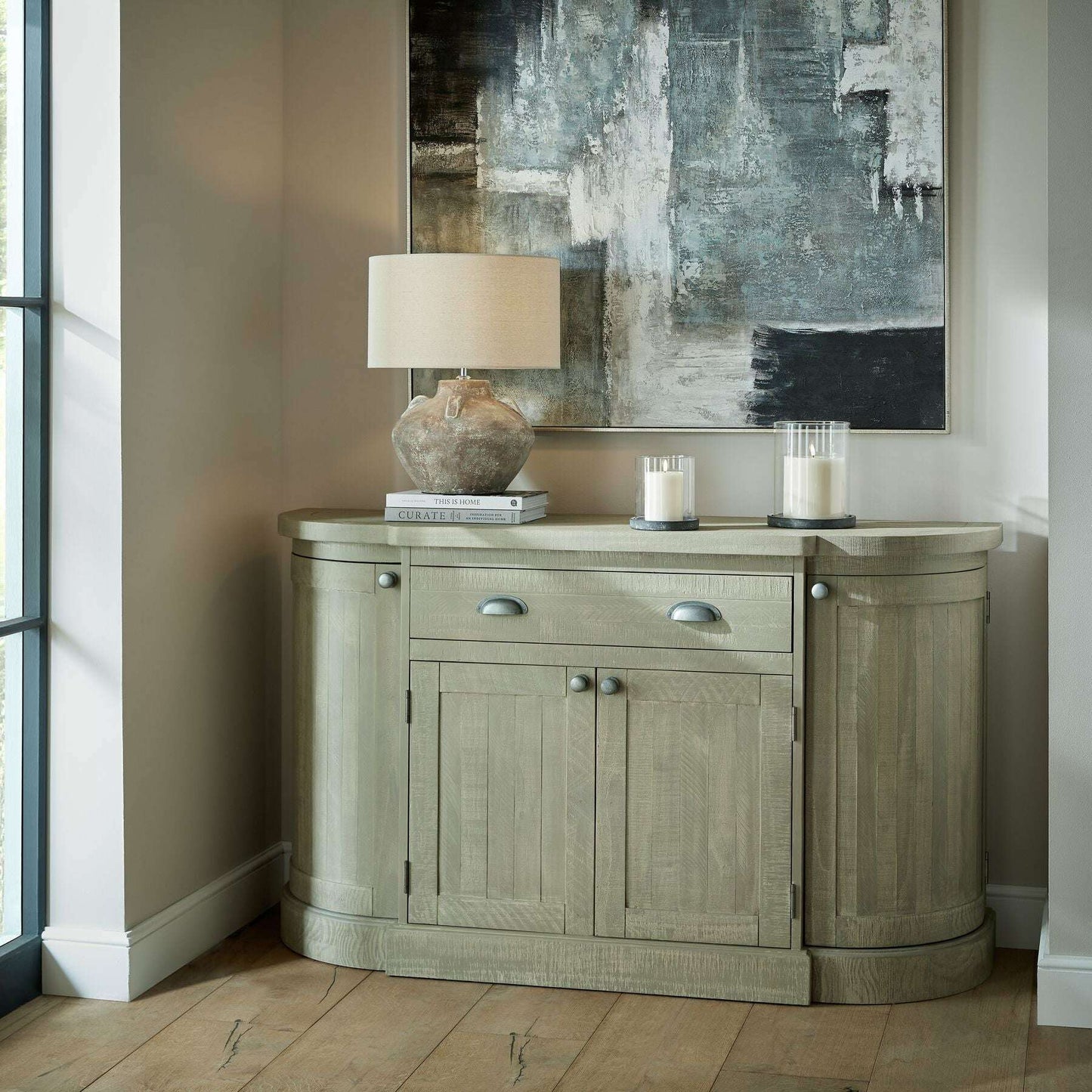 Saltaire Pine Wood 4 Door Sideboard With Drawer