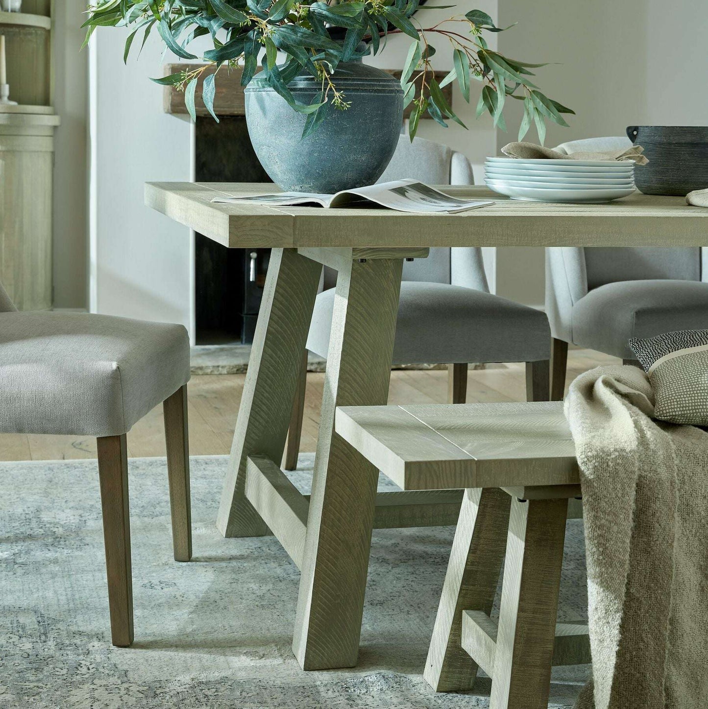 Saltaire Pine Wood Rectangular Dining Table