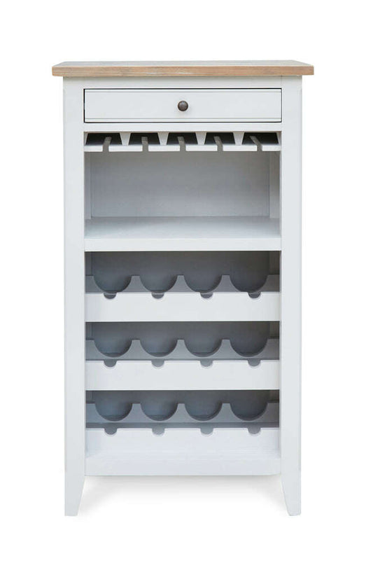 Signature Grey Wine Rack & Glass Storage Cabinet