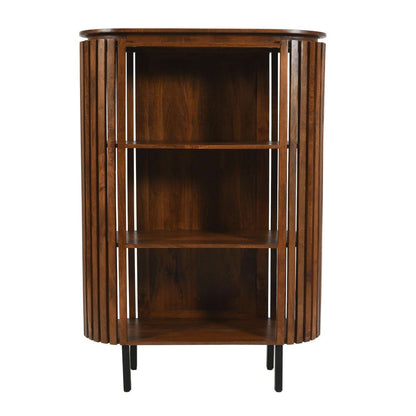 Slatted Mango Wood Bookcase