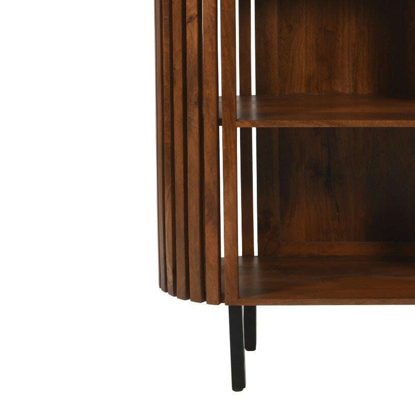 Slatted Mango Wood Bookcase