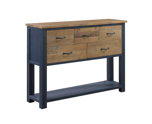 Splash of Blue Reclaimed Wood Console Table