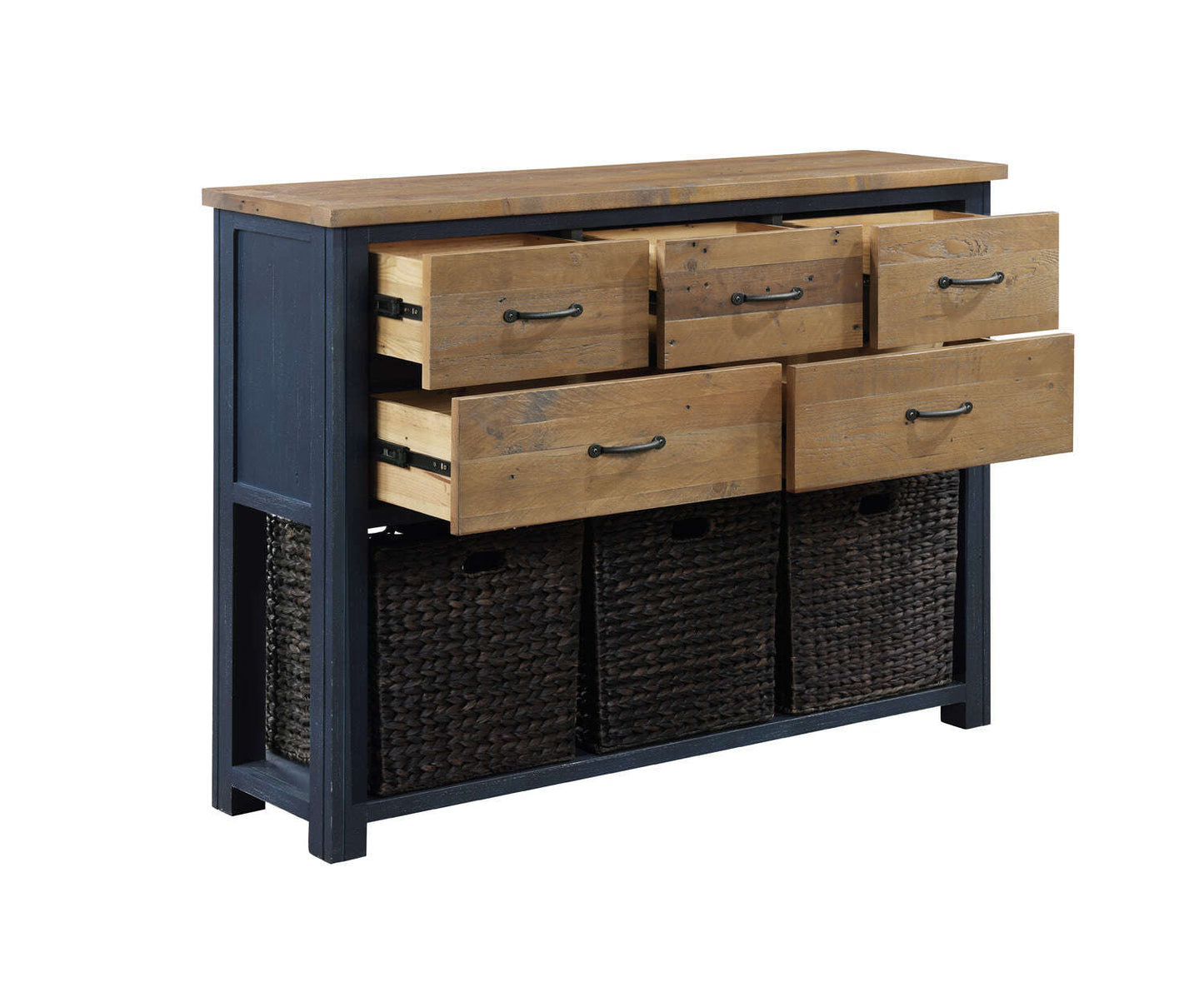 Splash of Blue Reclaimed Wood Console Table