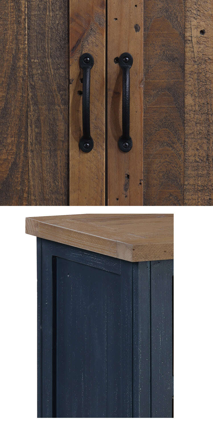 Splash of Blue Reclaimed Wood Small Console Table