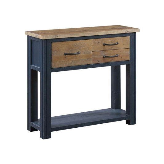 Splash of Blue Reclaimed Wood Small Console Table