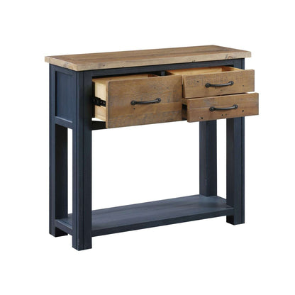 Splash of Blue Reclaimed Wood Small Console Table
