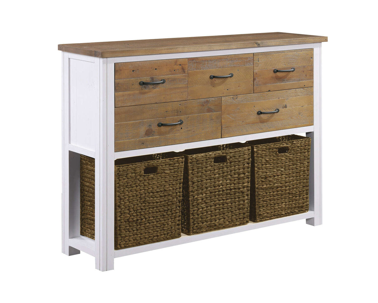 Splash of White Reclaimed Wood Console Table