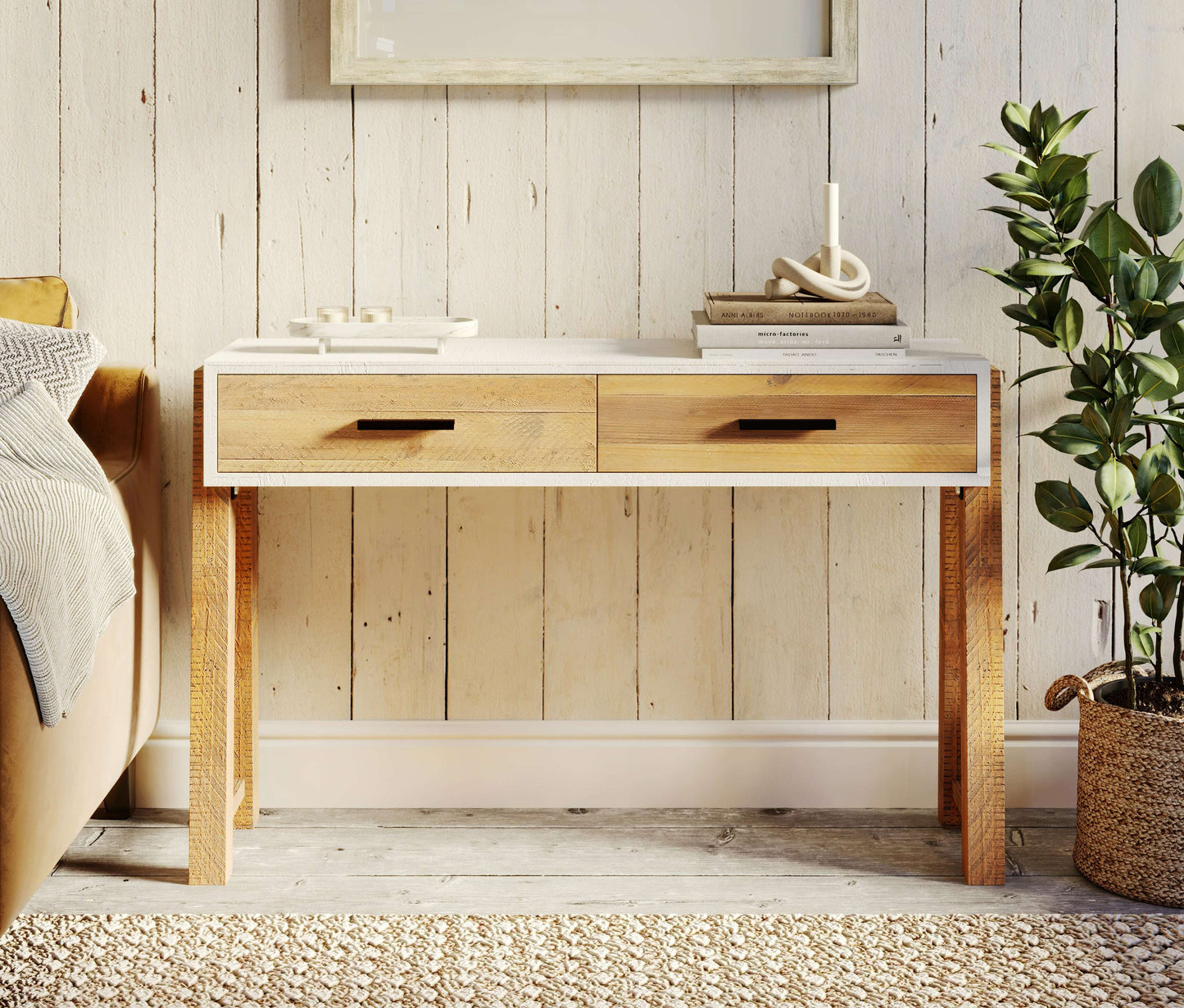 Trinity - Reclaimed Wood Console Table Open