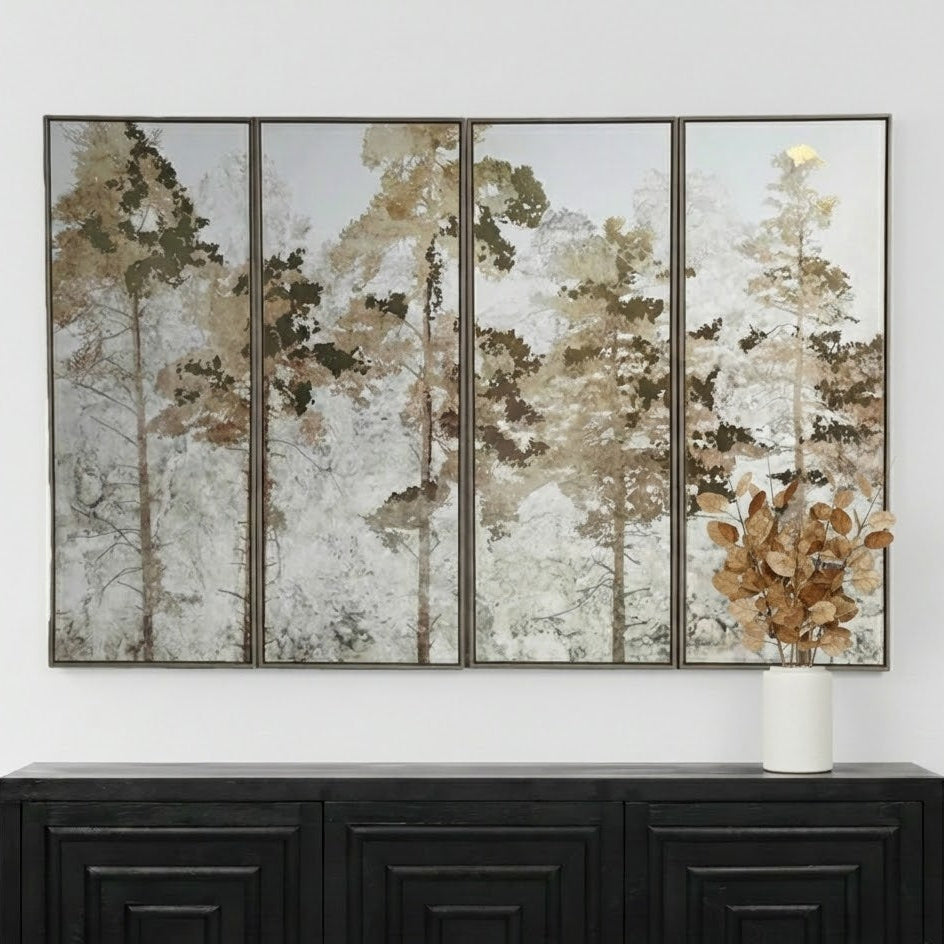 Foil Trees Framed Wall Art (Set of 4)