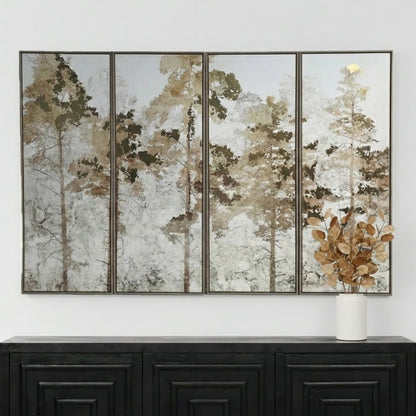 Foil Trees Framed Wall Art (Set of 4)