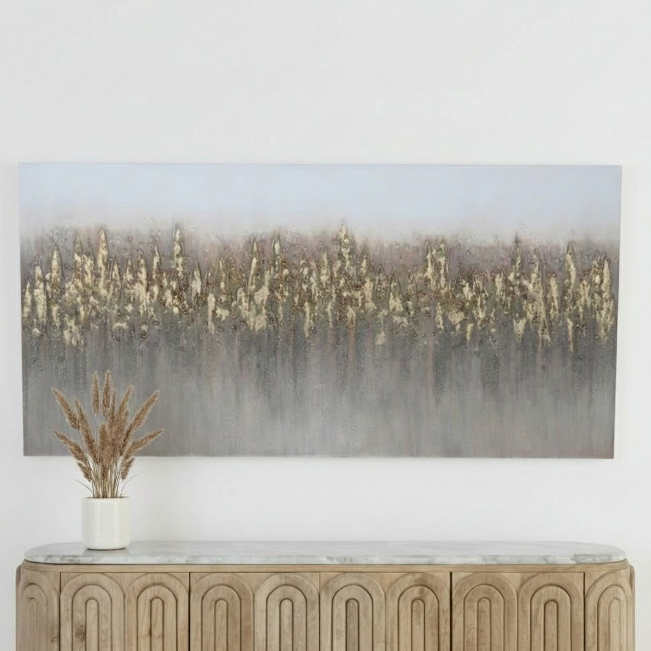 Canvas Abstract Golden Reeds Wall Art