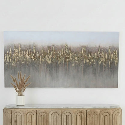 Canvas Abstract Golden Reeds Wall Art