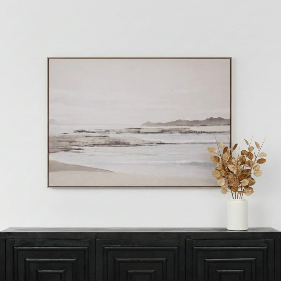 Canvas Blurred Seascape Framed Wall Art