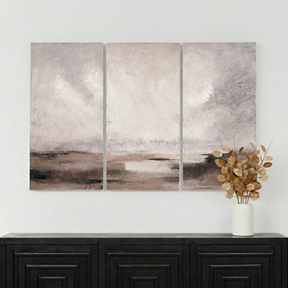 Canvases Grey and Neutrals Abstract Landscape (Set of 3)