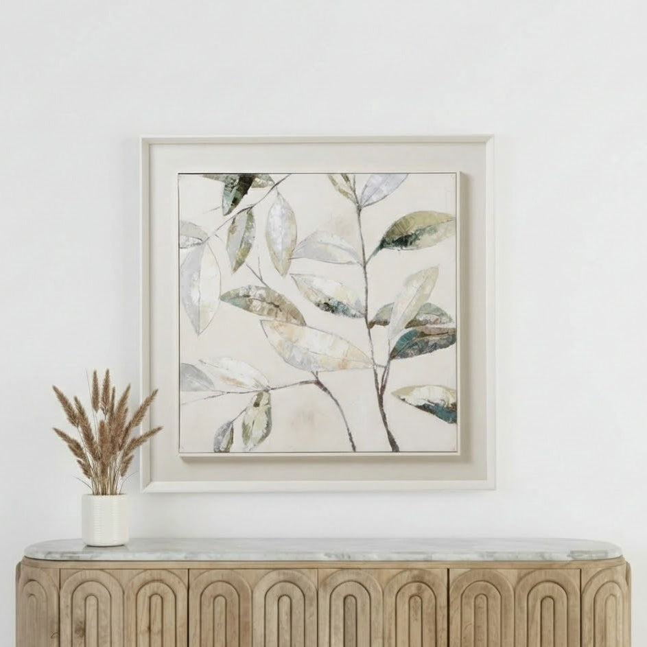 Dolce Dapple Leaf Framed Canvas Wall Art