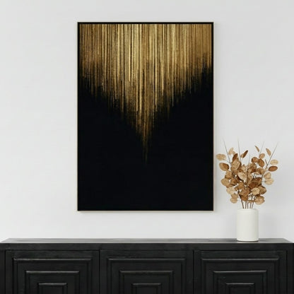 Canvas Golden Rain Foiled Framed Wall Art