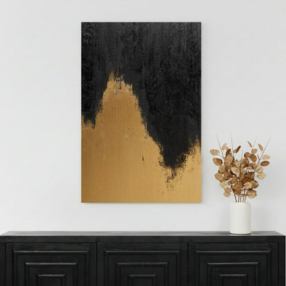 Frameless Canvas Black or White and Gold Abstract