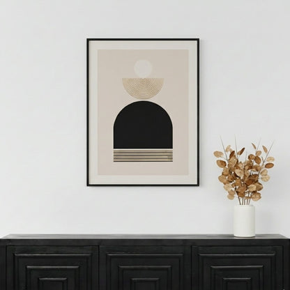 Art Deco Print with Gold Detail and Black Frame